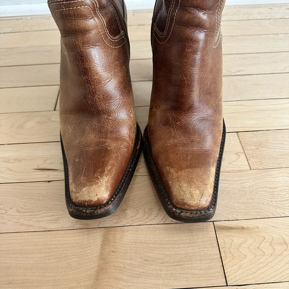 Vintage 90s Steve Madden Snap Brown Leather Side Zip Boot - Picture 5 of 5